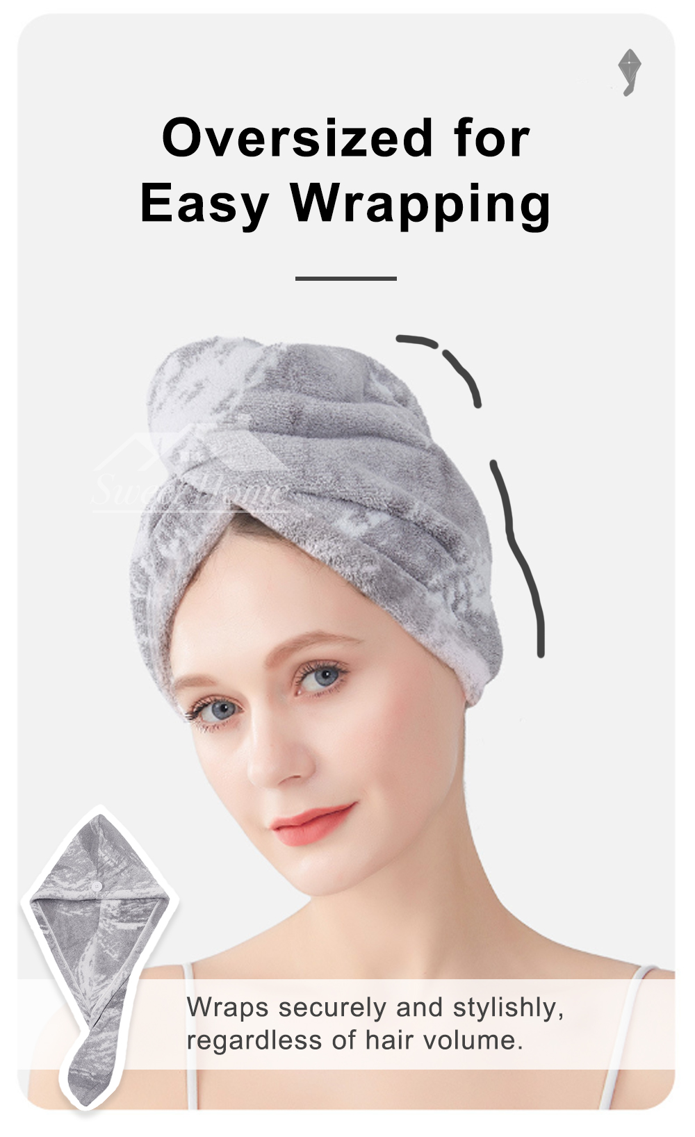 Ink Painting Jacquard Hair Drying Cap-5